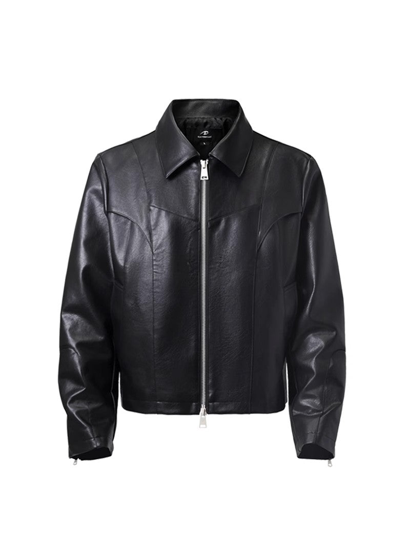 CATS Blade Loose leaf Leather Jacket for Men Spring New Collection Cleanit Loose Short Coat PU Leather Jacket